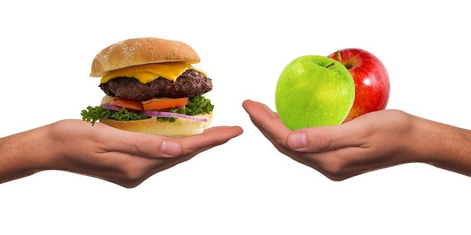 ընտրություն առողջ և անառողջ սննդի միջև